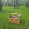 Klappbarer Picknickkorb aus Holz für den Außenbereich, Produktbild-Vorschau 2