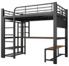 Lit mezzanine 140 x 200 cm en métal noir avec éclairage LED Voir les images du produit 9