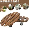 Pflanzenroller Holz Rund 2er Set, Blumentopf Untersetzer Produktbild-Vorschau 8