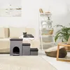 Relaxdays Schody pro psy, 3 stupně, s pelíškem a úložným Náhled obrázku produktu 3