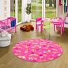Kinder Spiel Teppich Schmetterling Pink Rund, Größe:240 cm Produktbild-Vorschau 1