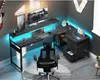 ODK scrivania a L con cassetti e LED, 174x100cm, scrivania Anteprima dell’immagine prodotto 5