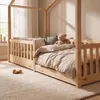 ecomi® Kinderbed 90x200 cm, huisbed met valbeveiliging en Productafbeelding-voorbeeld 2
