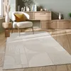 Teppich Wohnzimmer Kurzflor Moderner Japandi Stil 3D Effekt Produktbild-Vorschau 1