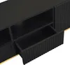MODFU Meuble TV Noir avec 2 Portes et 2 Tiroirs, Meuble Bas Voir les images du produit 7