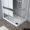 Eckdusche 70x90 cm mit Querstreifen Dekor und Rahmen in Produktbild-Vorschau 2