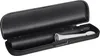 A black electric toothbrush and its brush head are placed inside an open black carrying case. Produktbild-Vorschau