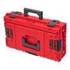 A red modular tool case with black handles and latches, shown from a slightly elevated diagonal angle against a white background. Produktbild-Vorschau
