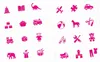 Möbelaufkleber Ordnungssticker für Spielzeug PINK/ WEISS Produktbild-Vorschau 1