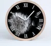 Holzuhr 30fi cm wanduhr - weiße Spitzen - Löwenzahn Produktbild-Vorschau 1