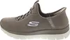 Side view of a brown Skechers slip-on shoe. Produktbild-Vorschau