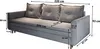 Sofa NAPOL Blau Plüsch-Stoff mit Schlaffunktion, Sofa mit Produktbild-Vorschau 3