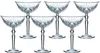 A set of six crystal cocktail glasses with intricate cut designs. Produktbild-Vorschau