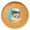 Plateau rond en bambou Plateau de service Plateau rond Voir les images du produit 2