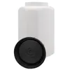 A white plastic storage container with a black screw-on lid, shown with the lid removed and placed next to the container. Anteprima dell’immagine prodotto