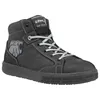 A single black high-top work boot with grey accents and laces, shown from a side-front angle against a white background. Náhled obrázku produktu