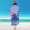 Badeponcho Bademantel mit Sonnenausgang Muster Damen Herren Produktbild-Vorschau 5