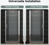 Two shower doors are shown side-by-side, illustrating different installation options. Podgląd zdjęcia produktu