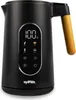 A black electric kettle with a digital display and a wooden handle, shown against a white background. Produktbild-Vorschau