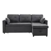 A dark gray sectional sofa with a chaise lounge is shown against a white background. Podgląd zdjęcia produktu