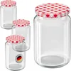 50x WELLGRO Einmachgläser 635ml Schraubdeckel TO82 rot Produktbild-Vorschau 1