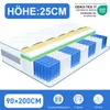 Matratze 90x200 25 cm Integrierter Topper  Matratze 7 zonen Produktbild-Vorschau 1