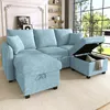 Merax Ecksofa U-Form mit Schlaffunktion und Stauraum, Produktbild-Vorschau 7