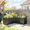 Outsunny Hochbeet L-förmig Blumenhochbeet Produktbild-Vorschau 3