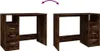 Two identical desks shown side-by-side against a white background, with a purple arrow indicating a possible connection or arrangement. Anteprima dell’immagine prodotto