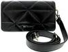 A black quilted handbag with a gold logo and a detachable strap. Produktbild-Vorschau