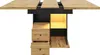 A dining table with storage drawers and LED lighting, shown from a slightly elevated front-left angle against a white background. Produktbild-Vorschau