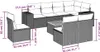 Design 9-tlg. Garten-Sofagarnitur mit Kissen Schwarz Poly Produktbild-Vorschau 3