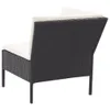 3-tlg. Garten-Lounge-Set mit Auflagen Poly Rattan Schwarz Produktbild-Vorschau 5