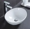 Lavabo ovale con troppopieno in Vetroceramica bianco per Anteprima dell’immagine prodotto 2