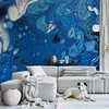 Vlies Fototapete - Blue Stream 150x105 cm Abstrakt Produktbild-Vorschau 1