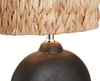 LED Tischlampe 38,5cm Keramikfuß Schwarz mit Naturmaterial Produktbild-Vorschau 5