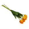 künstlicher Tulpen-Strauß orange 4 Bündel Kunstpflanze Produktbild-Vorschau 2