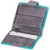 Damengeldbörse zweifarbig Leder 9x10x2cm türkis Produktbild-Vorschau 2