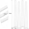 Four white hairpin legs are shown standing upright, with a close-up inset showing a measurement of 12mm. Dimensions are also indicated for height (76cm) and base (3cm x 9cm). Produktbild-Vorschau