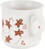 A white ceramic mug with a gingerbread man pattern. Náhľad obrázku produktu