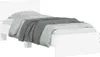 A white bed frame with gray bedding is shown against a white background. Náhľad obrázku produktu