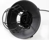 A close-up, overhead view of a black industrial-style pendant light fixture, showing the metal cage and the socket for the bulb. Produktbild-Vorschau