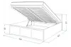 A line drawing diagram of a bed with dimensions indicated. Produktbild-Vorschau