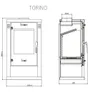 Technical drawing of a fireplace with dimensions. Náhled obrázku produktu