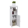 Badezimmerschrank mit 1 Tür 2 offenes Fach 22x20x75cm Weiß Produktbild-Vorschau 1