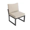A single outdoor chair with beige cushions and a dark gray metal frame, shown against a white background. Produktbild-Vorschau
