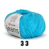 A ball of turquoise yarn with a label. Náhľad obrázku produktu
