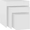 Set di 3 tavoli, materiale in legno bianco Anteprima dell’immagine prodotto 1