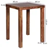 FineBuy Bartisch Massivholz Sheesham 80 x 80 x 110 cm Produktbild-Vorschau 3