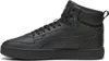 A side view of a black high-top Puma sneaker. Voir les images du produit
